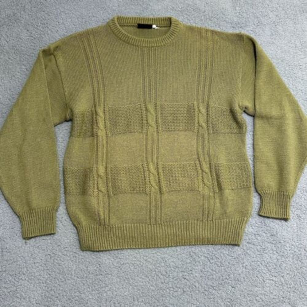 Vintage Y2K Paparazzi Cable Knit Sweater Women’s Size XL Olive Green Comfy‎